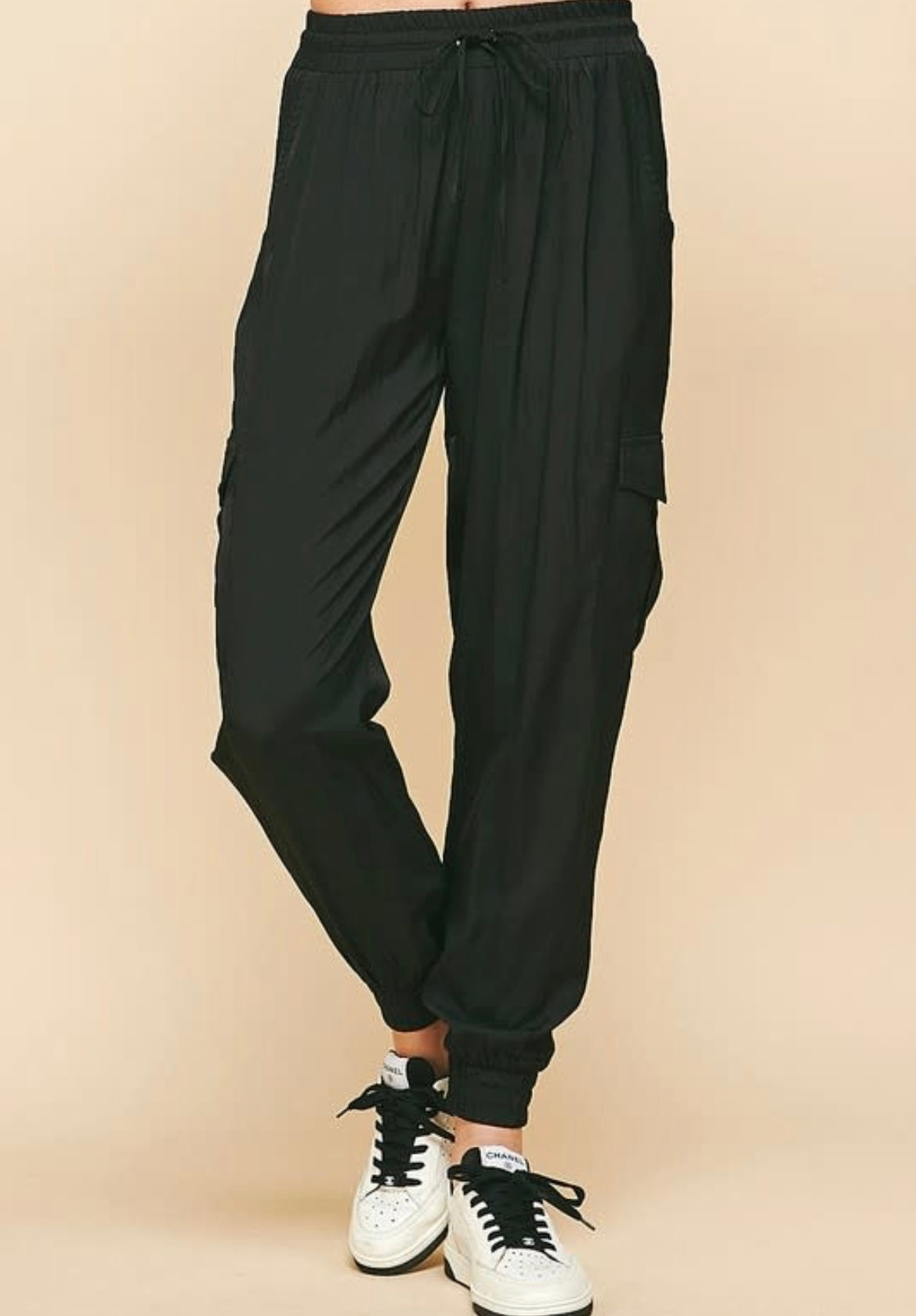 Black Silk Joggers