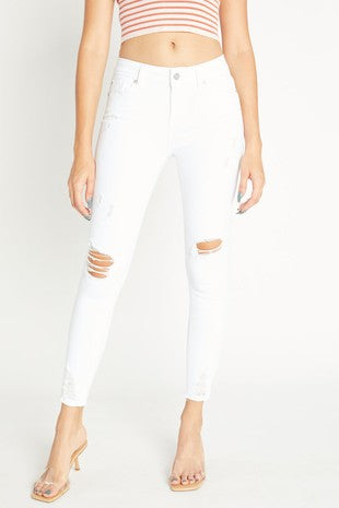 White Skinny distressed jean