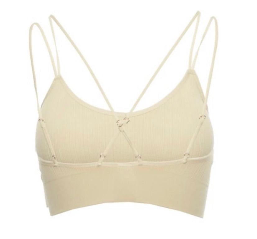 Tan/ Khaki Bralette with adjustable straps