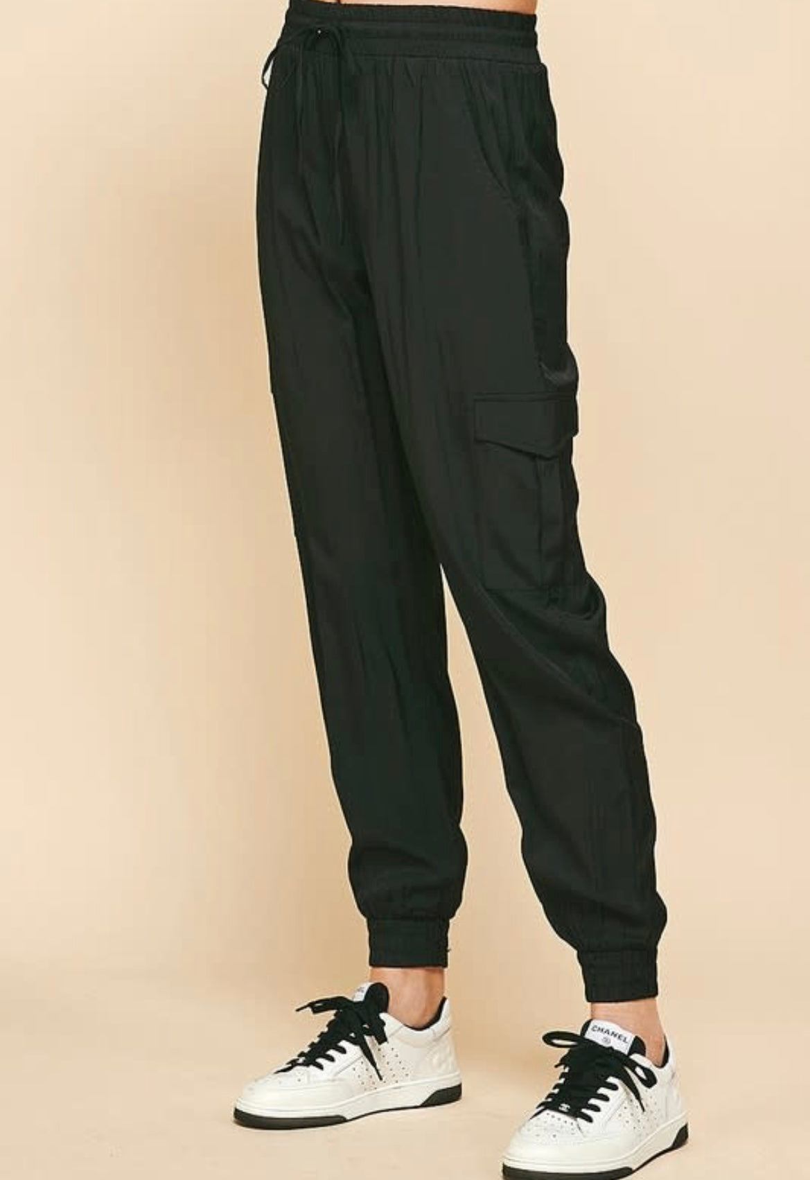 Black Silk Joggers